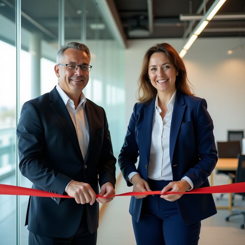 Fundadores de EstrategIA en la inauguración de las oficinas en Mendoza